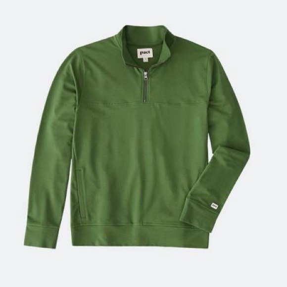 Pact Stretch French Terry Quarter Zip organic cotton Size XL - Picture 3 of 11